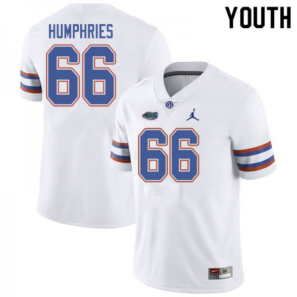 Jordan Brand Youth #66 Jaelin Humphries Florida Gators College Football Jerseys White